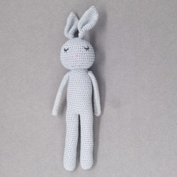 Cotton Crochet  Grey Rabbit Soft Toy 