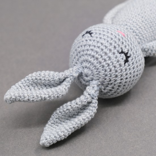 Cotton Crochet  Grey Rabbit  Soft Toy 