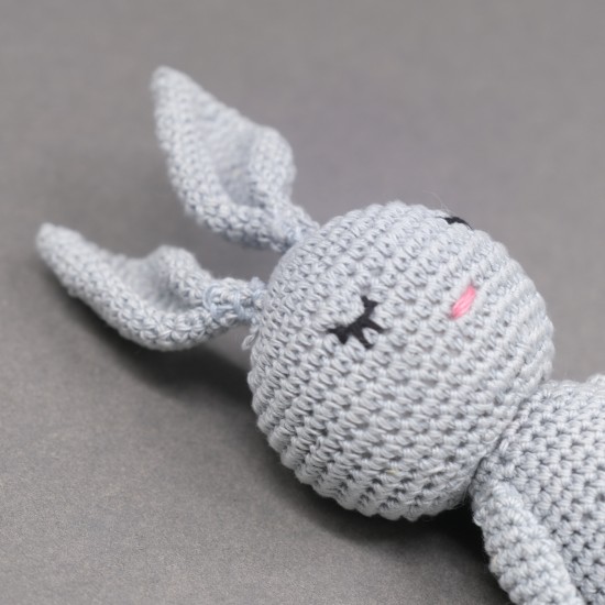 Cotton Crochet  Grey Rabbit  Soft Toy 