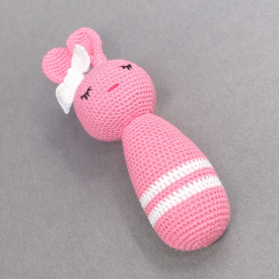 Cotton Crochet  Pink Small Rabbit Soft Toy