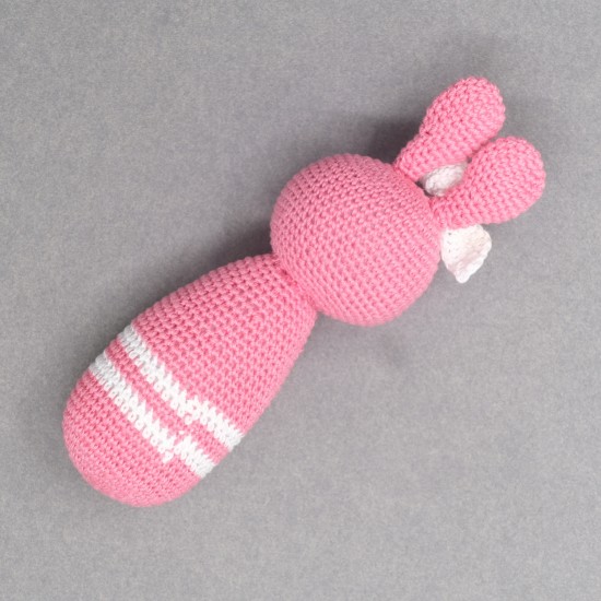 Cotton Crochet  Pink Small Rabbit Soft Toy