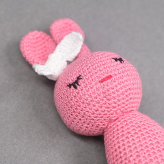 Cotton Crochet  Pink Small Rabbit Soft Toy