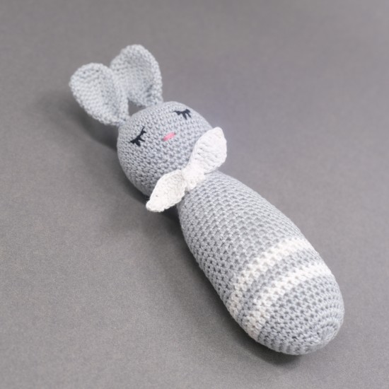 Cotton Crochet Small Grey Rabbit Soft Toy