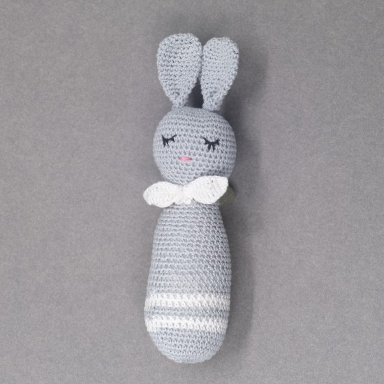 Cotton Crochet Small Grey Rabbit Soft Toy