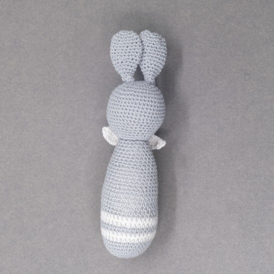 Cotton Crochet Small Grey Rabbit Soft Toy