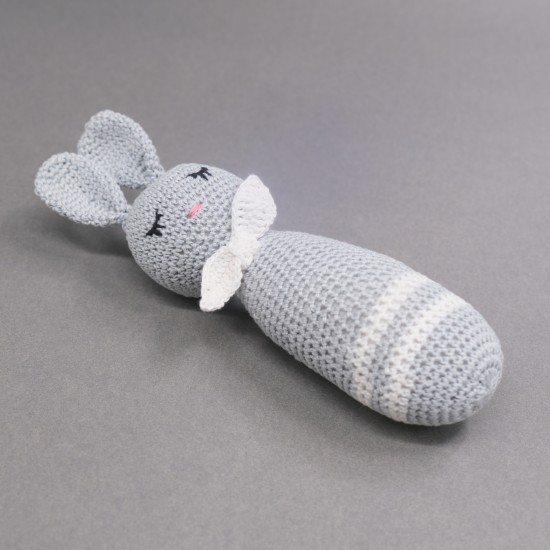 Cotton Crochet Small Grey Rabbit Soft Toy