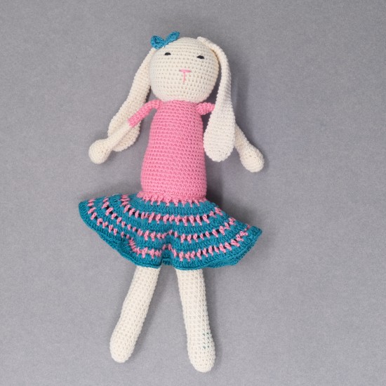 Cotton Crochet Pink Girl Doll Soft Toy