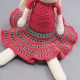 Cotton Crochet Maroon Baby Girl Doll Soft Toy