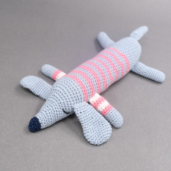 Cotton Crochet Grey Long Doggy Soft Toy