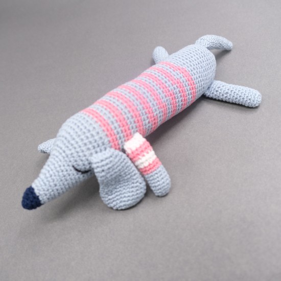 Cotton Crochet Grey Long Doggy Soft Toy